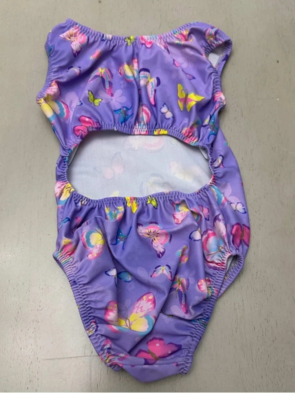 Foxy’s Leotards Girls Purple Butterfly Gymnastics Leotard - size 6